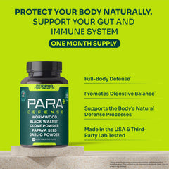 Morpha Organics Para Defense capsules close-up for daily gut support
