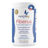 MORPHUS Fiberus bottle close-up showcases a flavorless daily fiber routine.