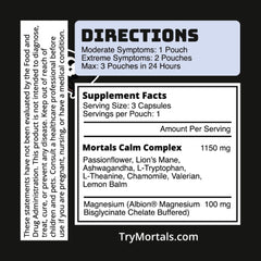 Mortals Mental Balance single-serve pouch ready for on-the-go use.