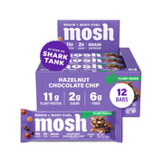 MOSH hazelnut chocolate chip vegan bar pack front for a brain-friendly snack.
