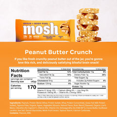 MOSH Peanut Butter Crunch Bar ingredients with nuts and chips for brain-friendly fuel