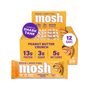 MOSH Peanut Butter Crunch Bar pack shot showing convenient grab-and-go snack