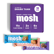 MOSH Variety Pack chocolate chip cookie bar, satisfying energy-boosting snack for the day
