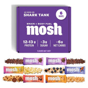 MOSH variety pack keto bars packaging showing gluten-free, keto-friendly snack on the go