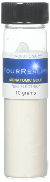 Mother Earth Alchemy monatomic gold powder bottle with spoon for daily ritual use.