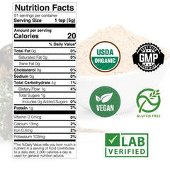 Mother Nature Organics Black Maca Powder USDA Organic label on packaging