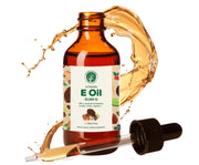Mother Nature's Essentials Vitamin E Oil bottle shows pure 42000IU formula for skin care