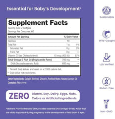 Bottle of Mother’s Promise 120 softgels for prenatal use