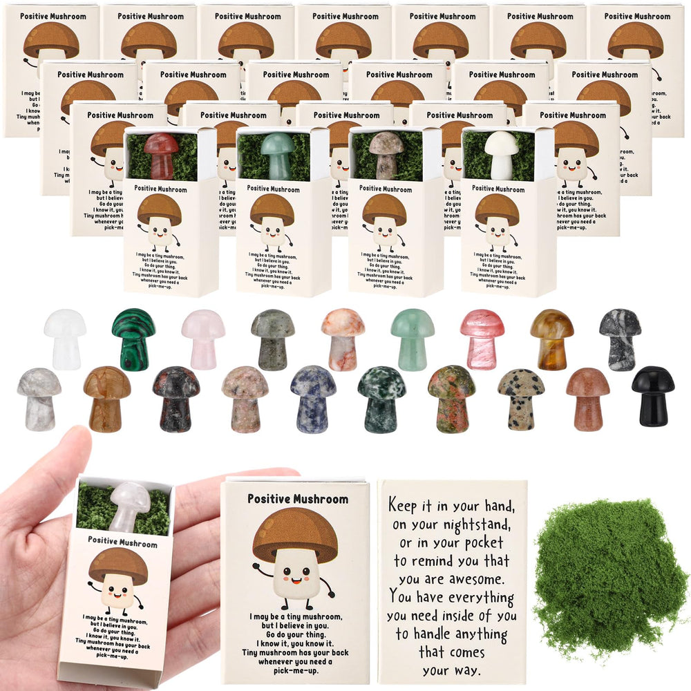 Motipuns crystal mushrooms multicolor close-up for daily mindful moments