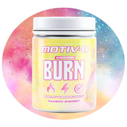 Motiv-8 Pre-Workout bottle Rainbow Sherbet boosts energy and focus during workouts.