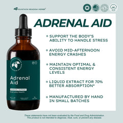 Mountain Meadow Adrenal Aid bottle pour demonstrates a simple nightly routine for calm and balance.