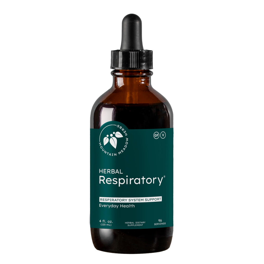 Mountain Meadow Herbs respiratory bottle front view showing lung support formula.