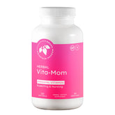 Mountain Meadow Vita-MOM bottle with capsules, showcasing prenatal wellbeing support.