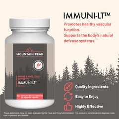 Immuni-LT label close-up highlighting key vitamins and minerals.