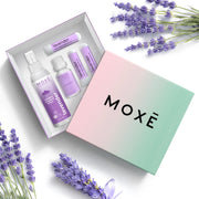 MOXE Lavender aromatherapy gift set image showcasing a calming lavender routine.