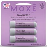 MOXE Lavender inhaler front view showing pure aromatherapy for quick calm