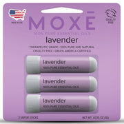 MOXE Lavender inhaler front view showing pure aromatherapy for quick calm