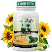 MoxyVites 5HTP bottle showing organic packaging for daily balance