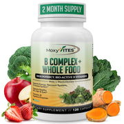 MoxyVites B Complex capsules close-up showing methyl B12 for energy metabolism