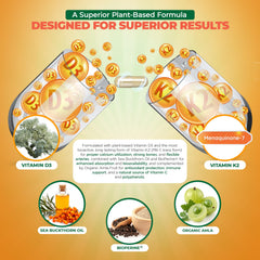 Close-up of vegan capsules from MoxyVites Vitamin D3 K2.