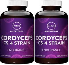 MRM Cordyceps CS-4 bottle with capsules for steady energy support.