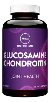 MRM Glucosamine and Chondroitin bottle front highlighting triple-strength joint support for mobility