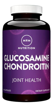 MRM Glucosamine and Chondroitin bottle front highlighting triple-strength joint support for mobility