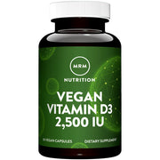 MRM Nutrition vegan Vitamin D3 2500 IU bottle — plant-based D3 supports calcium absorption for bone health.
