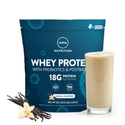 MRM Whey Protein Vanilla en envase frontal para empezar el día.