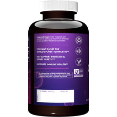 Close-up of MRM Quercetin capsules for immune support