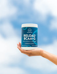 MRM Reload post-workout scene emphasizing endurance support.