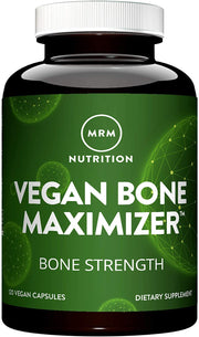 MRM Vegan Bone Maximizer bottle front showing vegan, gluten-free bone support formula.