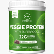 MRM Veggie Protein with Superfoods vanilla bottle front for vegan post-workout nutrition.