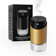 MRSCOZ waterless diffuser front view in golden finish for elegant room scenting