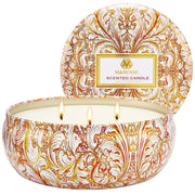 MSENSE Basil Flower candle tin with three wicks for room-filling aroma.