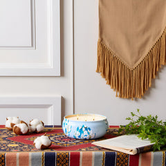 M&SENSE Clean Cotton tin front view with a stylish floral pattern.