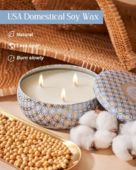 MSENSE Coconut Beach Candle uses soy and vegan wax for clean burning.