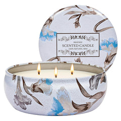 M&SENSE Happy Gardenia 3-wick candle in tin for strong room fragrance