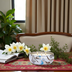 M&SENSE gardenia tin with floral pattern enhances decor
