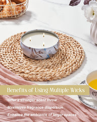 Lit M&SENSE Happy Gardenia candle creating cozy ambience