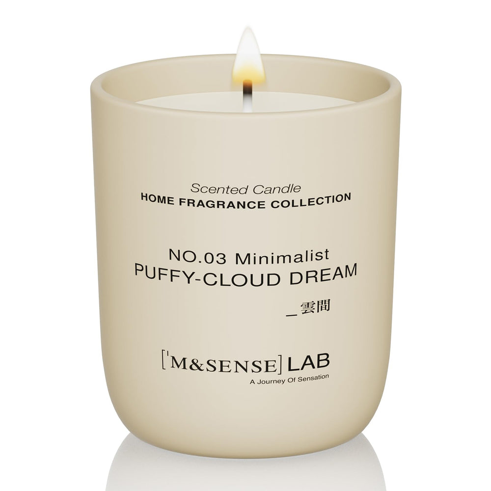 M&SENSE Puffy-Cloud Dream candle in frosted jar for a calm space