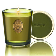 M SENSE natural strong soy candle in sandalwood jasmine fills spaces with calm scent.