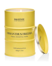 M&SENSE Osmanthus Freesia candle, front view, adds subtle home fragrance.