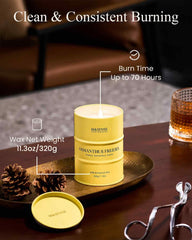 M&SENSE Osmanthus Freesia candle wick detail highlights lead-free wick for steady burn.