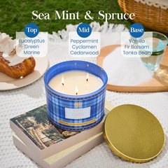 M&SENSE plaid candle gifting packaging adds elegant touch for birthdays and holidays.