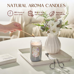 M&SENSE Strong Blue Candle, 60-hour burn ideal for extended evenings