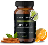 Mt. Angel Vitamins Triple B-12 Dots bottle front for easy daily energy support.