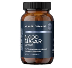 Mt. Angel Vitamins Blood Sugar Support capsules close-up for easy daily use