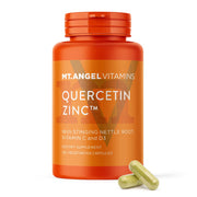 Mt. Angel Zinc Quercetin Bromelain capsules closeup for immune support