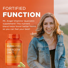Mt. Angel Zinc Quercetin Bromelain ingredients panel for transparency
